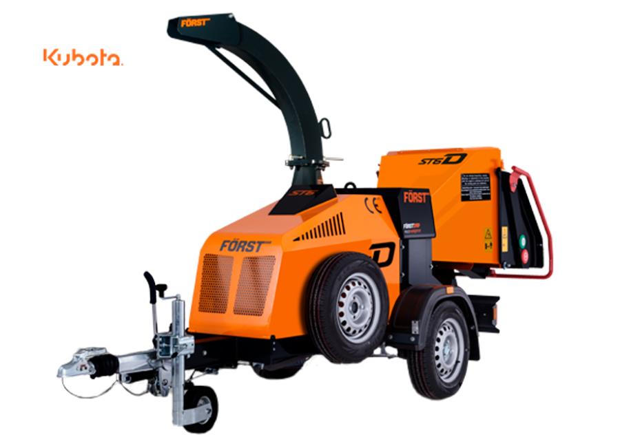 BIOTRITURADORA REMOLQUE FORST KUBOTA 24HP DIESEL - 150MM