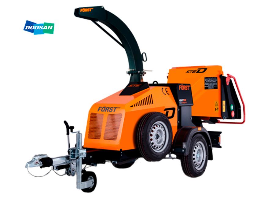 BIOTRITURADORA REMOLQUE FORST DOOSAN DPF 42HP DIESEL - 150MM
